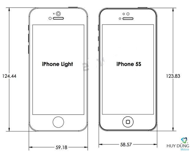 iPhone 5S và iPhone giá rẻ lộ bản vẽ thiết kế