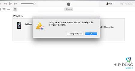 Sửa iPhone 5 restore báo lỗi 48 uy tín lấy liền tại HCM