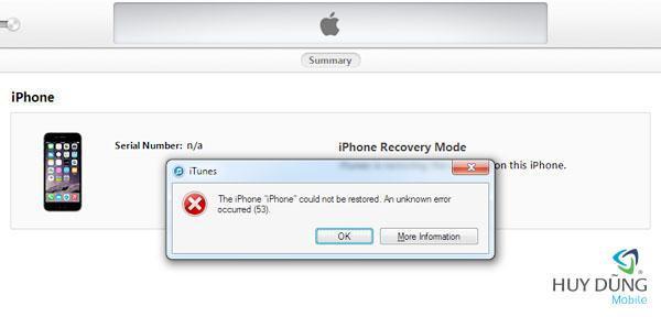 Sửa iPhone 6 restore báo lỗi 53 uy tín lấy liền tại HCM